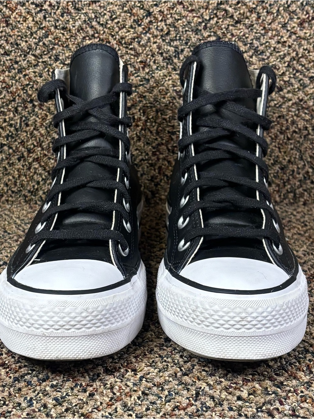 Black leather Converse Chuck Taylor All Star Lift Platform